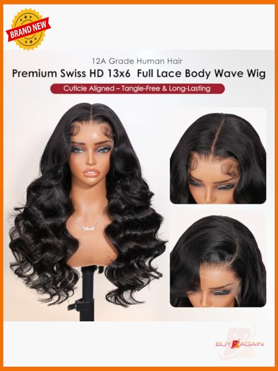 13x6 Swiss HD Lace Front Wig Human Hair 230% Density Body Wave Ultra Thin main image 5